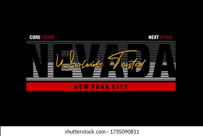 Nevada  typography print for t-shirt. Abstract design with the line style. Vector print, typography, poster. Global swatches.
