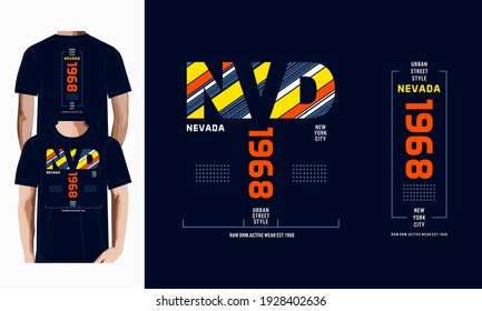 NEVADA typography slogan design, urban street style for tee t-shirt print, vector illustration
