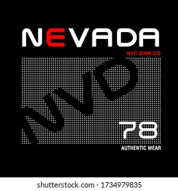 Nevada  typography slogan for t-shirt. Abstract design with the line style. Vector print, typography, poster. Global swatches.