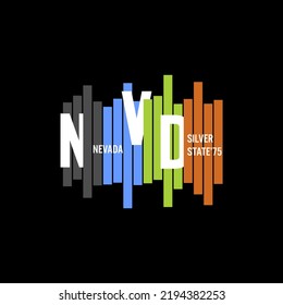 nevada Typography tee shirt design vector illustration.