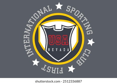 Nevada typography, USA typography slogan, athletic apparel design graphic print, NYC Vintage Print for sportswear apparel, Sport wear typography emblem.eps8