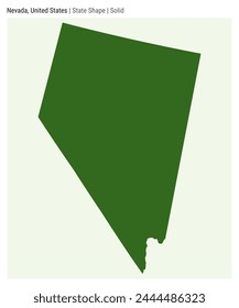 Nevada, United States. Simple vector map. State shape. Solid style. Border of Nevada. Vector illustration.