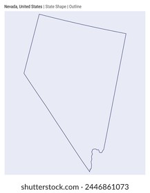 Nevada, Estados Unidos. Mapa de Vector simple. Forma Estado. Estilo de esquema. Frontera de Nevada. Ilustración vectorial.