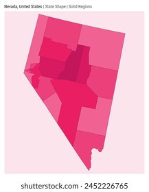 Nevada, United States. Simple vector map. State shape. Solid Regions style. Border of Nevada. Vector illustration.