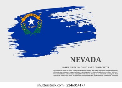  Nevada US flag grunge brush and text poster, vector