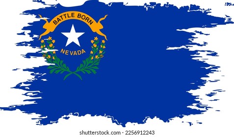 Nevada US flag grunge brush color image, vector