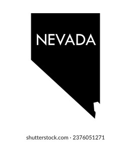 Nevada a US state black element isolated on white background. United state of America. Map with county borders.