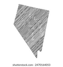 Nevada US state thread map line vector illustration