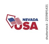 nevada usa logo with nevada city map elements and american flag for business identity and screen printing on t-shirts, shirts and others