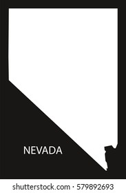 Nevada USA Map black inverted silhouette