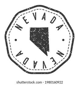 Nevada, USA Map Stamp Retro Postmark. Silhouette Postal Passport. Seal Round Vector Icon. Badge Vintage Postage Design.