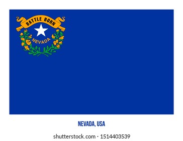 Nevada (USA State) Flag Vector Illustration on White Background. Flag of the United States of America.
