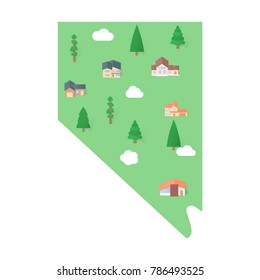 Nevada Usa state map real estate