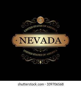 Nevada USA State.Vintage frame.