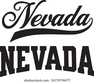 Nevada USA Word Vector Illustration