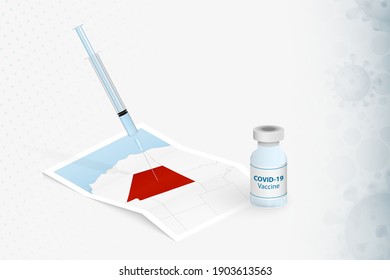 Nevada Vaccination, Injection with COVID-19 vaccine in Map of Nevada. Vaccination Concept Illustration.