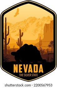 Nevada Vector Label With Desert Tortoise