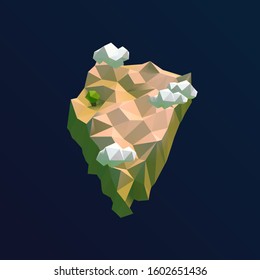 Nevada Vector Low Poly 3D Cartoon Map