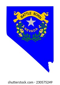 Nevada vector map and flag isolated on white background.Original and simple Nevada state flag isolated vector in official colors and proportion correctly