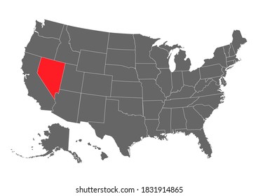 Nevada vector map. High detailed illustration. United state of America country