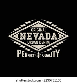 Nevada vintage graphic design, with text original, urban denim, premuim quality, for t-shirt prints, vector illustration