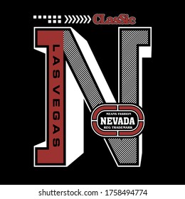Nevada.vintage typography design and vector illustration.