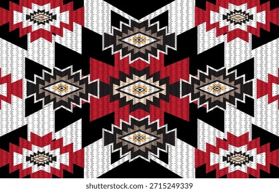 Patrón de Vector tribal Nevajo, ornamentos nativos americanos, 
Decoración étnica del suroeste, adornos geométricos boho, patrones sin fisuras de Vector, 
Mantas mexicanas, Alfombras, Alfombra tejida Ilustraciones

