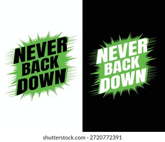 Nunca recue negrito motivação tipografia t-shirt design