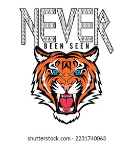 Never been seen  Angry Tiger head vector t-shirt fashion Desing