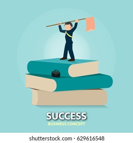 Never dream about success, worked for it. Doing the research and be patient to climb up the stairs of problem. Success will be in your hand. Business concept.