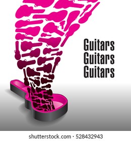 Never enough guitars is the theme of this graphic