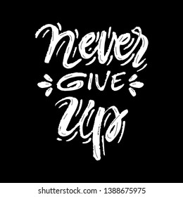Never ever give up inspiration quotation. 