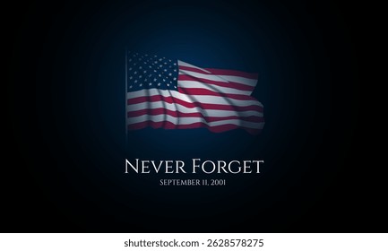 Never Forget Patriot Day September 11th background vector illustration