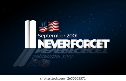 Never Forget Patriot Day September 11th background vector illustration