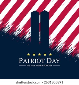 Never Forget Patriot Day September 11th background vector illustration