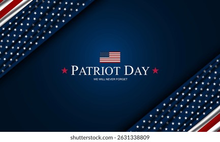 Never Forget Patriot Day September 11th background vector illustration