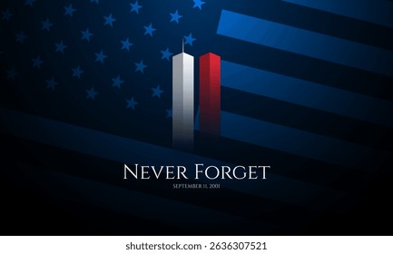 Never Forget Patriot Day September 11th background vector illustration