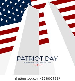 Never Forget Patriot Day September 11th background vector illustration