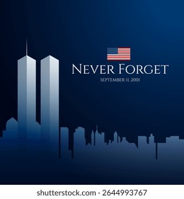 Never Forget Patriot Day September 11th background vector illustration