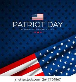 Never Forget Patriot Day September 11th background vector illustration