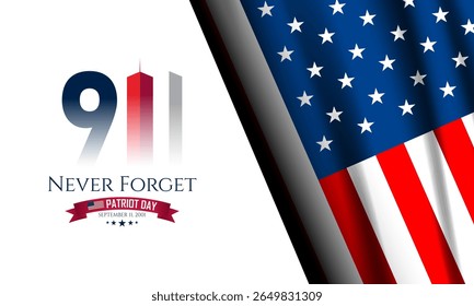 Never Forget Patriot Day September 11th background vector illustration