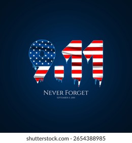 Never Forget Patriot Day September 11th background vector illustration