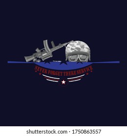 Never Forget There Service typography t shirt design eps