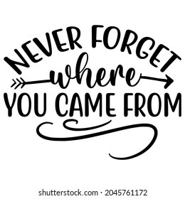 NEVER Forget where YOU CAME FROM SVG Design | Family SVG Cut Files 2 svg
