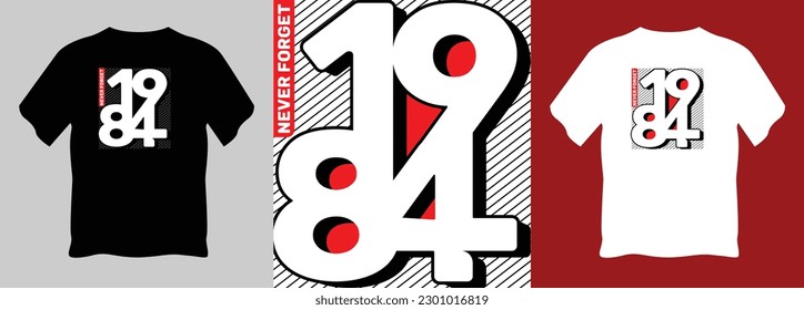 Never Forget1984, Red and Black Color T Shirt Design, Punjabi, Punjab, Sikh Sikhism, Vector for Screen Printing, Textile Design,.