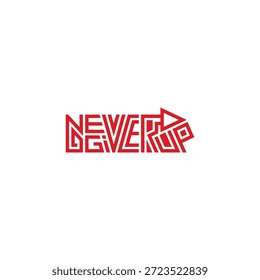 Nunca desista do design de logotipo de texto geométrico.