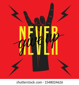 Never GIVE UP ILLustration design