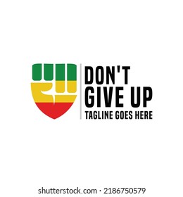 never give up logo Design vector motivation
