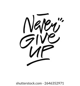 Never Give Up Motivational Typography Art A source of inspiration for all your dreams