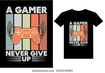 Never Give Up retro vintage T-Shirt Design